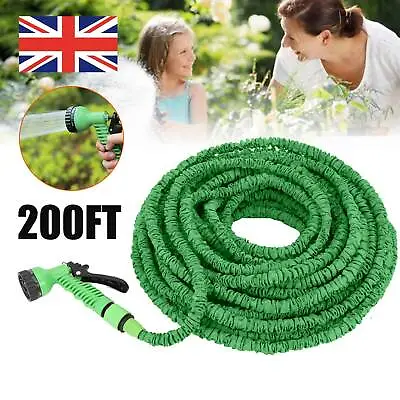 £12.19 • Buy 200FT Long Retractable Expandable Magic Garden Hose Pipe With Spray Gun UK