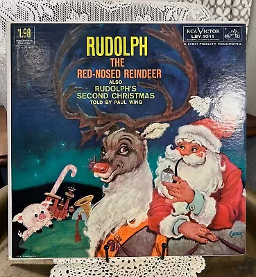 Vintage CHRISTMAS Rudolph The Red-Nosed Reindeer LP Vinyl Record 1958 RCA Victor • $8