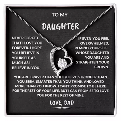 To My Daughter From Dad Forever Love Never Forget Personalized Necklace Gift • $39.99