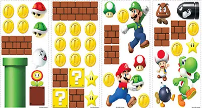 SUPER MARIO BROS Build A Scene Wall Stickers 45 Nintendo Video Decals Luigi Coin • $12.49