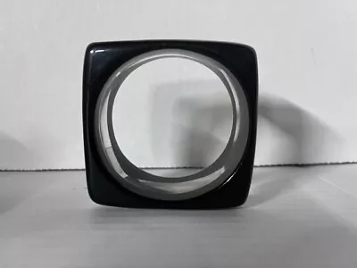 Vintage Square Black & Clear Lucite Bangle Bracelet 3 X 3 Opening 2.5  • $25