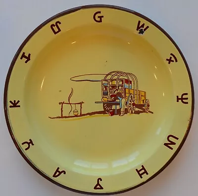 Vintage Monterrey Western Ware Enamelware Plate Chuckwagon Cowboy 10.25” • $20