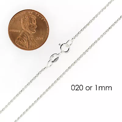 925 Sterling Silver Diamond Cut Rope Chain Necklace .925 Italy All Sizes • $5.99