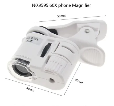 Pocket Magnifier Mobile Phone Microscope Jewelry Loupe Glass LED/UV Light Lupa • $8.33