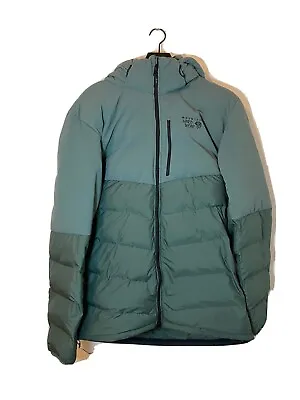 MOUNTAIN HARDWEAR Size L Mens $350 Thermist Hooded Winter Ski Jacket Coat Green • $150