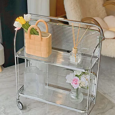 Rolling Storage Cart Serving Cart Bar Cart Trolley Cart Dining Folding Cart • $119.70