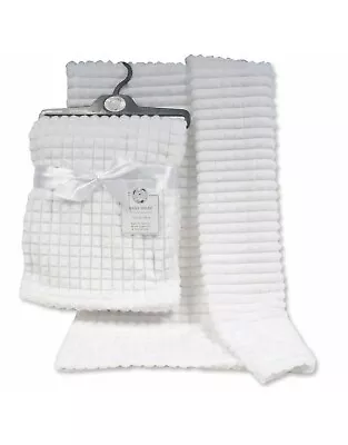 Baby Jacquard Soft Blanket Wrap Squares Pram Crib Car Boy Girl Newborn Gift • £6