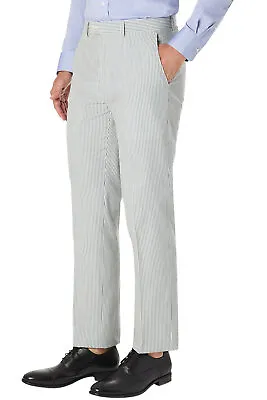Lauren Ralph Lauren Mens Classic-Fit Seersucker Cotton Pants 36W X 32L Blue -NWT • $55