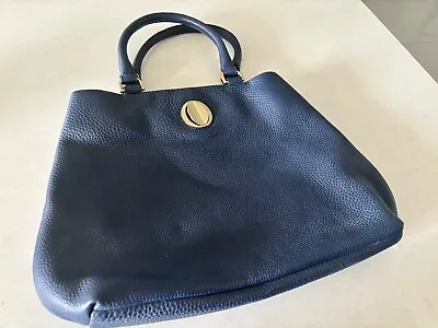 Ladies Large Navy Blue Oroton Leather  Shoulder Handbag • $60