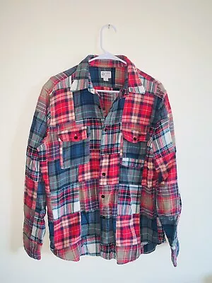 J Crew Patchwork Flannel Shirt Large￼ Quilt • $25