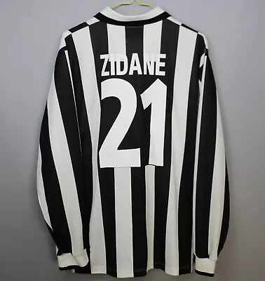 Juventus Italy 1995 1996 Home Football Shirt Jersey Kappa Long Sleeve #21 Zidane • £249.99