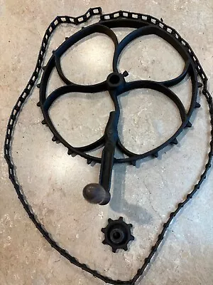 Vintage Industrial Steampunk Cast Iron 13” GEAR Chain Lamp Base Project Old Farm • $79
