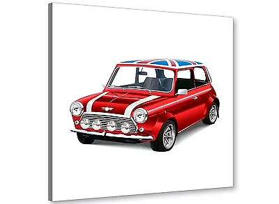 Mini Cooper Union Jack Canvas Modern 64cm Square - 1s277m • £44.99