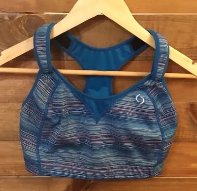 Moving Comfort Rebound Racer Sports Bra Racerback  Adjustable Size 36DD Blue • $20