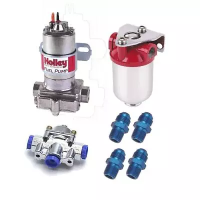 Holley 97 GPH Red Elec Fuel Pump Filter & Regulator Kit 4.5-9 Psi • $285.99