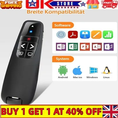 Wireless Presenter PowerPoint Mouse Clicker Laser Pointer Presentation Remote ✔ • £8.99