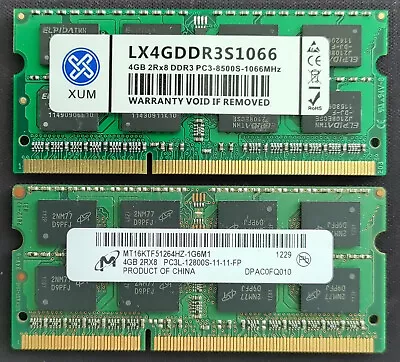 8GB 2x4GB Kit 1067MHz DDR3 RAM Memory Apple MacBook Pro Late 2008 2009 2010 • £20