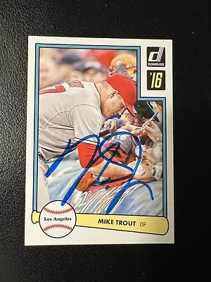 2016 Panini Donruss #D82-1 Mike Trout Auto LA Angels Signed Baseball Card MVP 💫 • $69.99