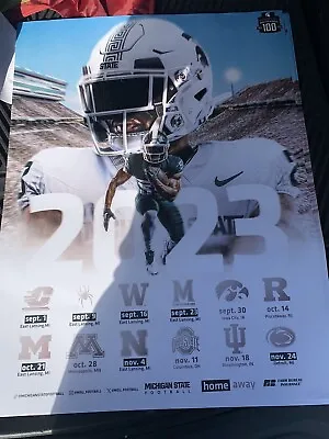 2023 Michigan State Spartans Football Schedule Poster MSU Mel Tucker RELENTLESS! • $14.99