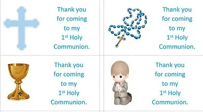 40 X Personalised 1st Holy Communion/Boys Labels/stickers/party/cake/sweets/bag • £3.49