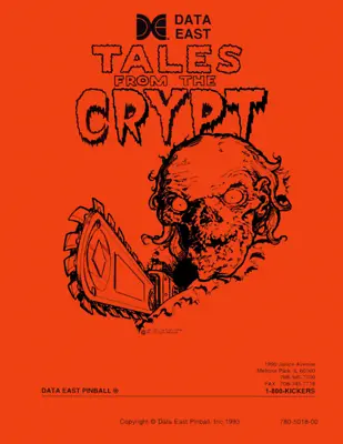 $24.95 • Buy Tales From The Crypt Pinball Operations/Service/Repair/Troubleshooting Manual Zd