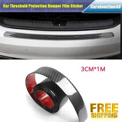 3CM*1M Carbon Fiber Rubber Moulding Strip Soft Black Trim Bumper Strip Door Sill • $6.25