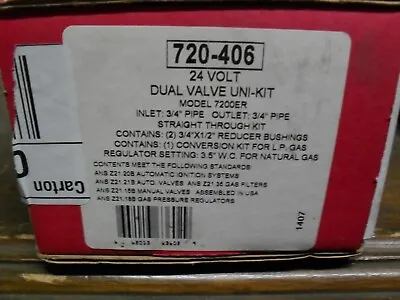 Robertshaw 720-406 24V Pilot Gas Valve & LP Kit Dual Valve Uni-Kit 7200ER • £91.64