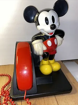 WALT DISNEY MICKEY MOUSE AT&T Landline Telephone Retro 90’s -Manual-cord Works • $29.99