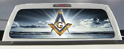 Mason / Freemason / Masonic  Truck Rear Window Decal Tint Window Perf 50/50 • $52.45