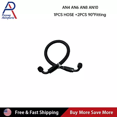 AN4 AN6 AN8 AN10 Nylon Braided CPE Fuel Hose Oil Fuel Gas Line With CPE Fitting • $21.99