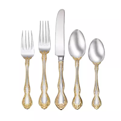 Oneida GOLDEN MANDOLINA - 18/10 Stainless 45pc. Flatware Set (Service For Eight) • $149.99