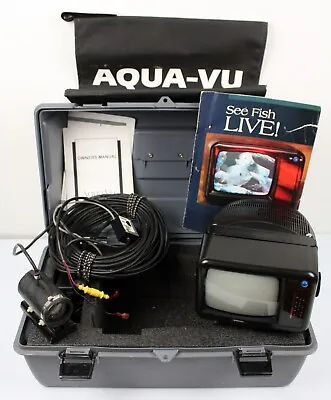Aqua-Vu Underwater View Camera Fish Finder Ice Fishing System & Case WORKS READ • $49.99