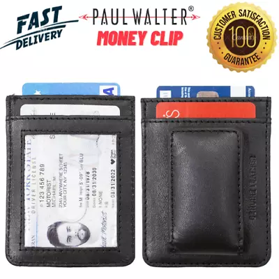 Genuine Leather Money Clip Magnetic With Credit Card Holder • $11.99