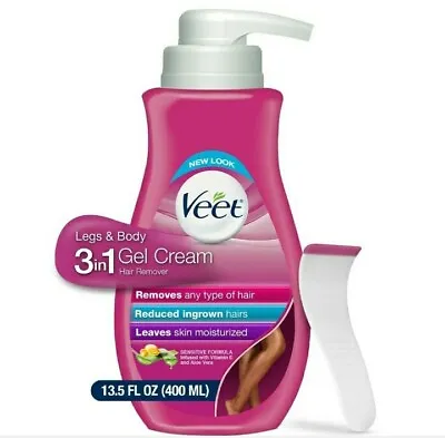 Veet Legs & Body 3 In 1 Hair Removal Gel Cream - 13.5oz. *Free Shipping!* • $16.99