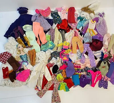 Vintage Handmade Assortment Barbie Doll Clothes - Lot Of 75+ Pcs/2 Crochet Gowns • $44