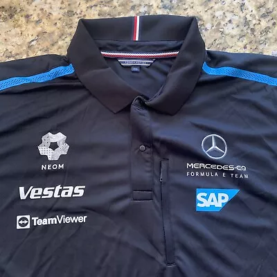 Tommy Hilfiger Polo SHIRT Mercedes-Benz EQ Mens Sz 4XL Black Team Formula E Team • $39.99