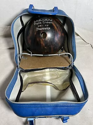 Vintage Brunswick Triple Crown Bowling Ball With Case • $19.42