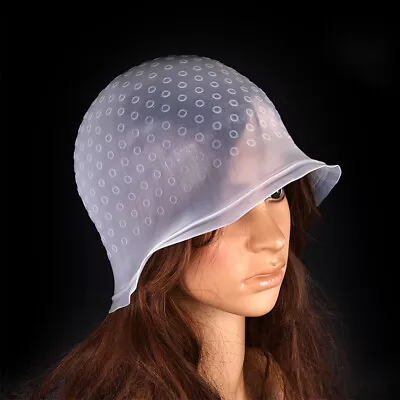 £4.15 • Buy Professional Reusable Silicone Cap For Hair Highlighting Hook Coloring Streaking