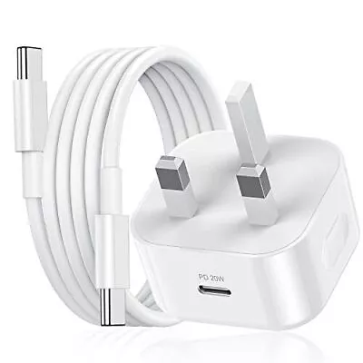 For IPhone 15 15 Pro 15 Pro Max 20W Fast Charging USB-C PD Plug Charger Cable • £10.04