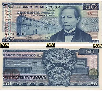 UNCIRCULATED Mexico Banknote 50 Pesos UNC CRISP Paper Money Mexican Bills BDM • $2.68