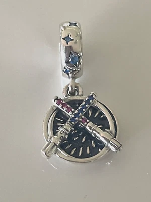 $62.10 • Buy Genuine PANDORA Star Wars Lightsaber Double Dangle Charm 799252C01  New RETIRED