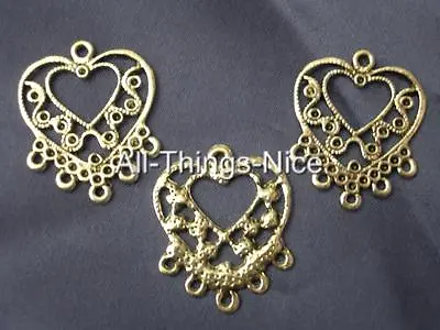 30 Chandelier 25mm HEART Earrings Blanks Jewellery Making Dangle Bead Findings • £6