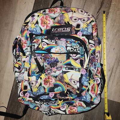 Jansport Backpack Rainbows Cats & Dogs Sunglasses 80's Love Retro Bookbag Rad • £13.02