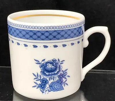 Vista Alegre 1824 VA Portugal - White W/ Blue Flower Espresso Cup #7 Gold Trim • $49.95