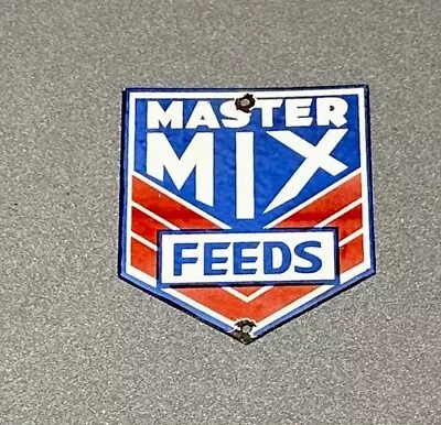 Vintage Master Mix Feeds  Porcelain Sign Car Gas Auto Oil • $49.99