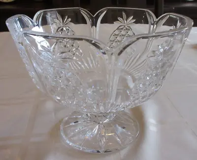 Godinger Shannon Lead Crystal Pineapple Pedestal Footed Centerpiece Bowl • $12.99