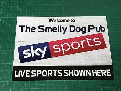 Personalised Sky Sports Bar Sign Metal A45 Plaque Pub Man Cave Shed Beer Kitchen • £5.95