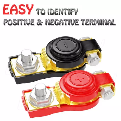 US Car Marine Battery Terminal Connectors Clamps Clip Head Charger Black Red 2X • $11.98