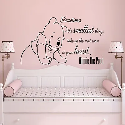 Classic Winnie The Pooh Wall Decals Quotes Sometimes The Smallest Things NS816 • $29.99