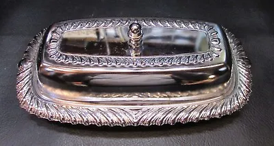 Vintage 80's Irvinware USA Chrome Metal Margarine Butter Stick Dish W Glass Tray • $25